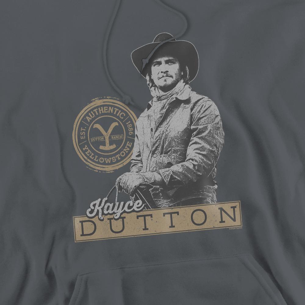 Charcoal - Pack Shot - Yellowstone Mens Kayce Dutton Hoodie