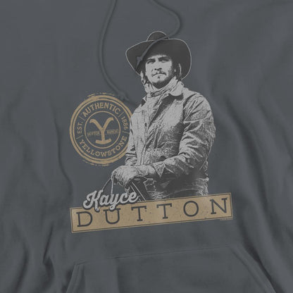 Charcoal - Pack Shot - Yellowstone Mens Kayce Dutton Hoodie