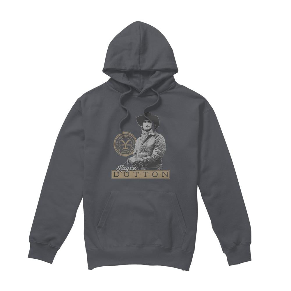 Charcoal - Front - Yellowstone Mens Kayce Dutton Hoodie