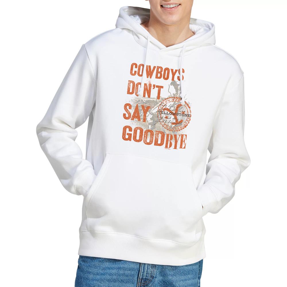 White - Lifestyle - Yellowstone Mens Cowboys Don´t Say Goodbye Hoodie