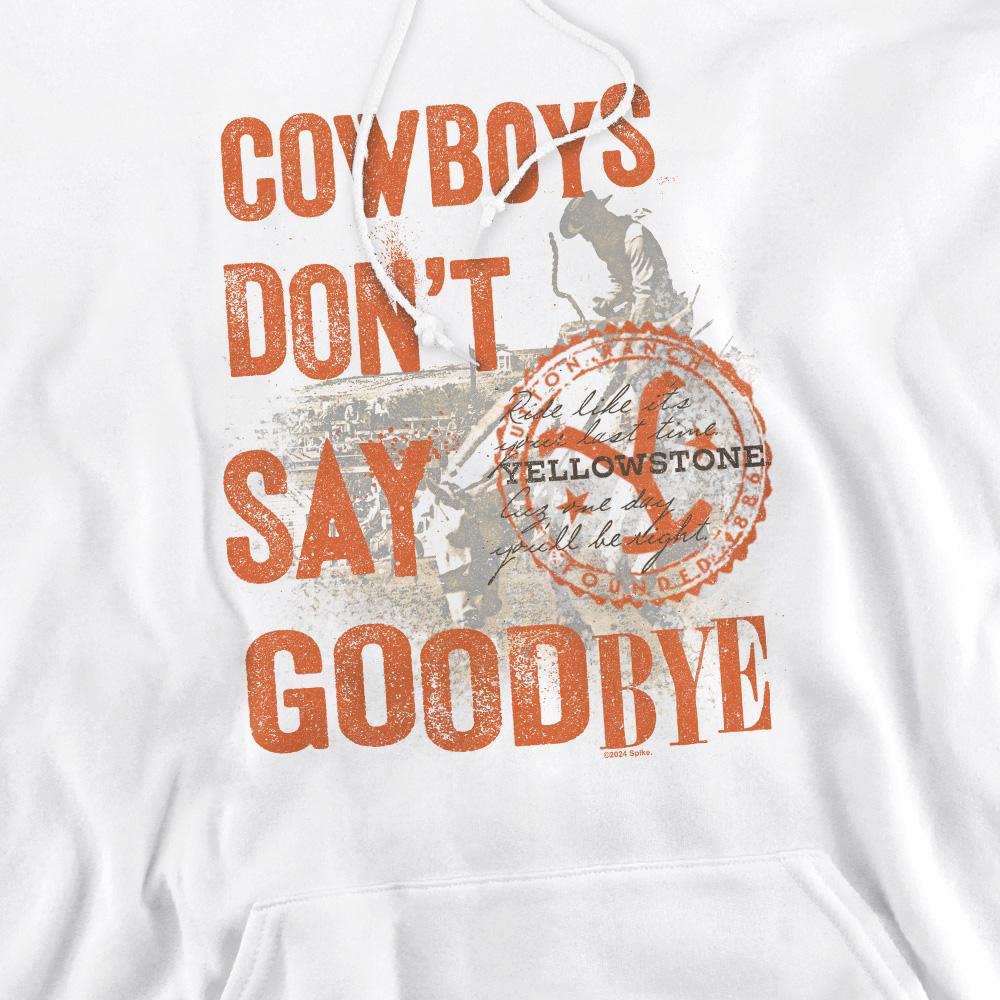 White - Pack Shot - Yellowstone Mens Cowboys Don´t Say Goodbye Hoodie