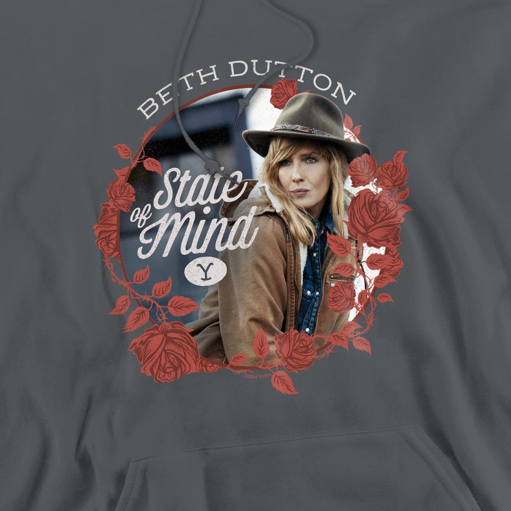 Charcoal - Pack Shot - Yellowstone Mens State Beth Dutton Hoodie