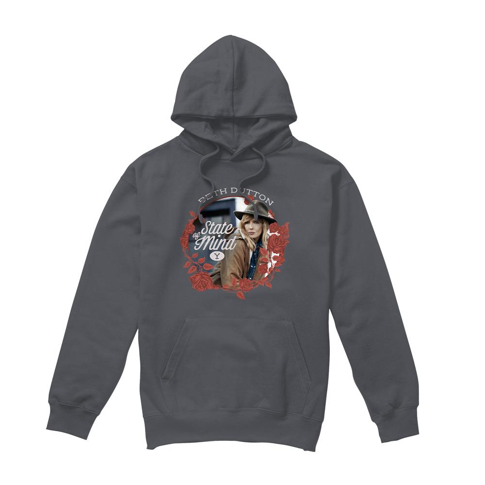 Charcoal - Front - Yellowstone Mens State Beth Dutton Hoodie