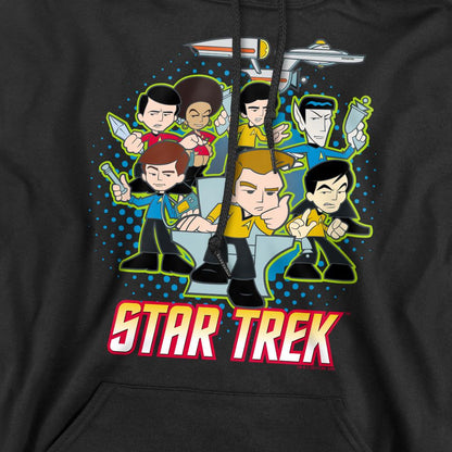 Black - Pack Shot - Star Trek Quogs Mens Collage Hoodie