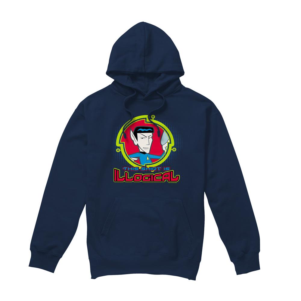 Navy - Front - Star Trek Quogs Mens Illogical Hoodie