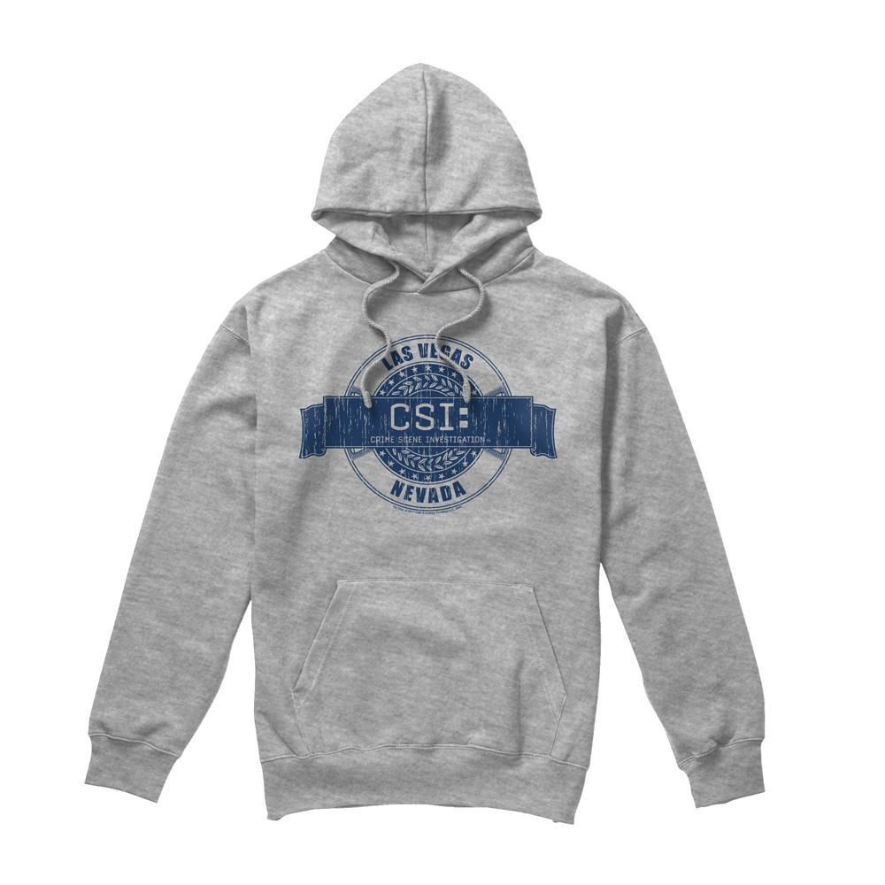 Sport Heather - Front - CSI Mens Vegas Badge Hoodie
