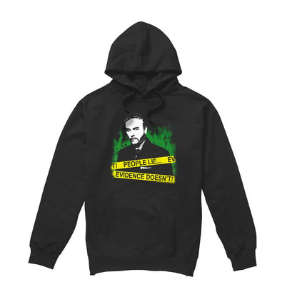 Black - Front - CSI Mens People Lie Hoodie