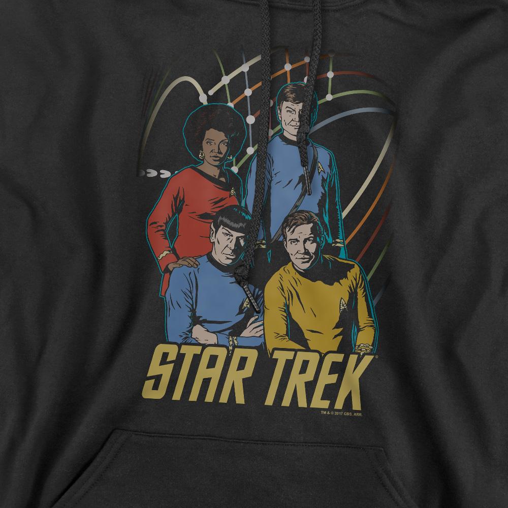 Black - Pack Shot - Star Trek Mens Warp Factor 4 Hoodie