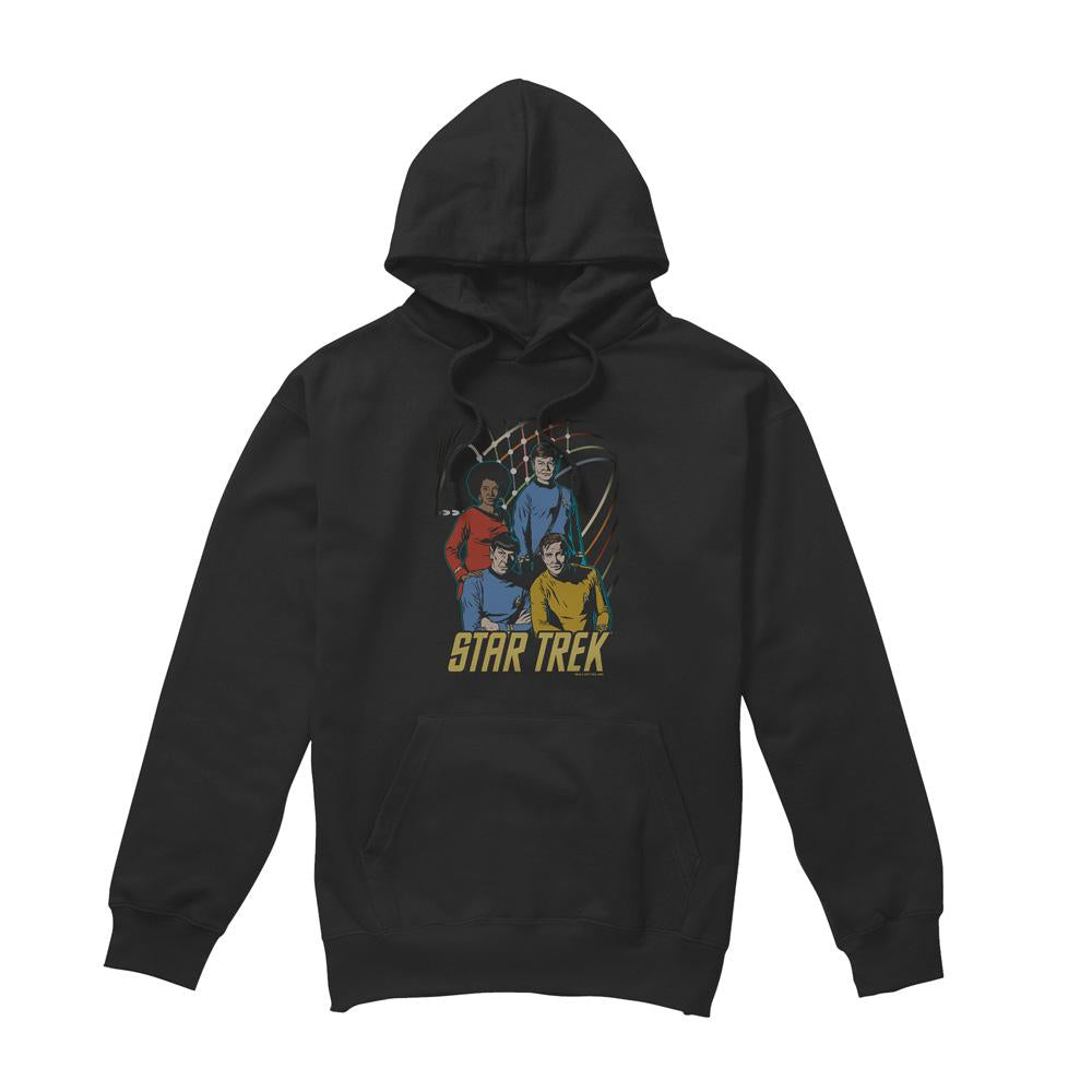 Black - Front - Star Trek Mens Warp Factor 4 Hoodie