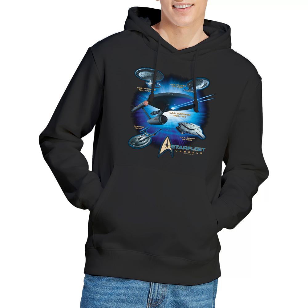 Black - Lifestyle - Star Trek Mens Starfleet Vessels Hoodie