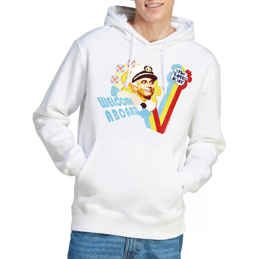 White - Lifestyle - The Love Boat Mens Welcome Aboard Hoodie
