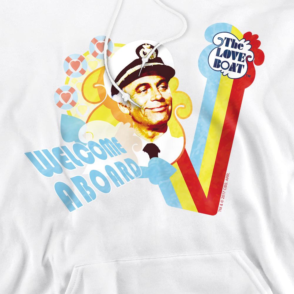 White - Pack Shot - The Love Boat Mens Welcome Aboard Hoodie