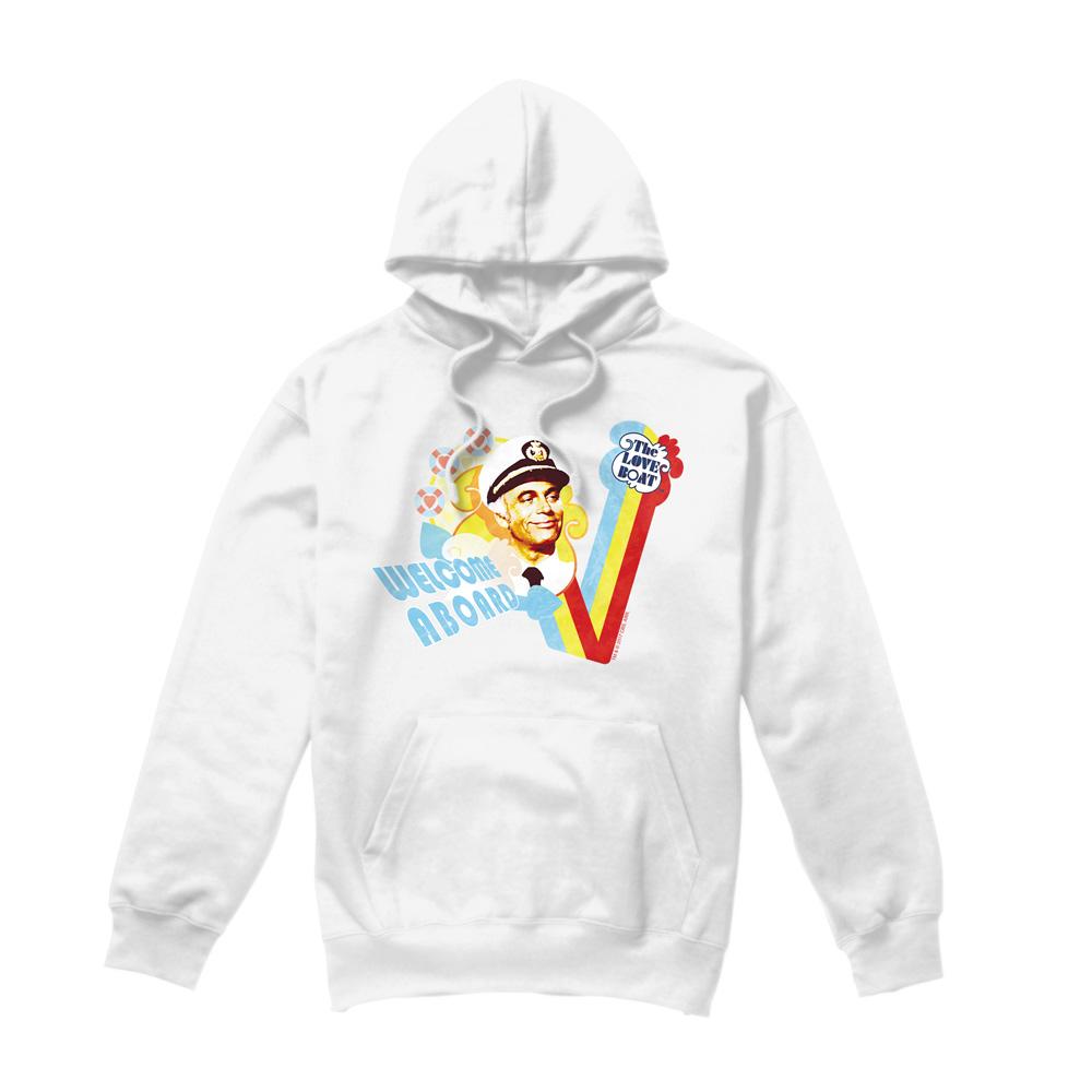 White - Front - The Love Boat Mens Welcome Aboard Hoodie