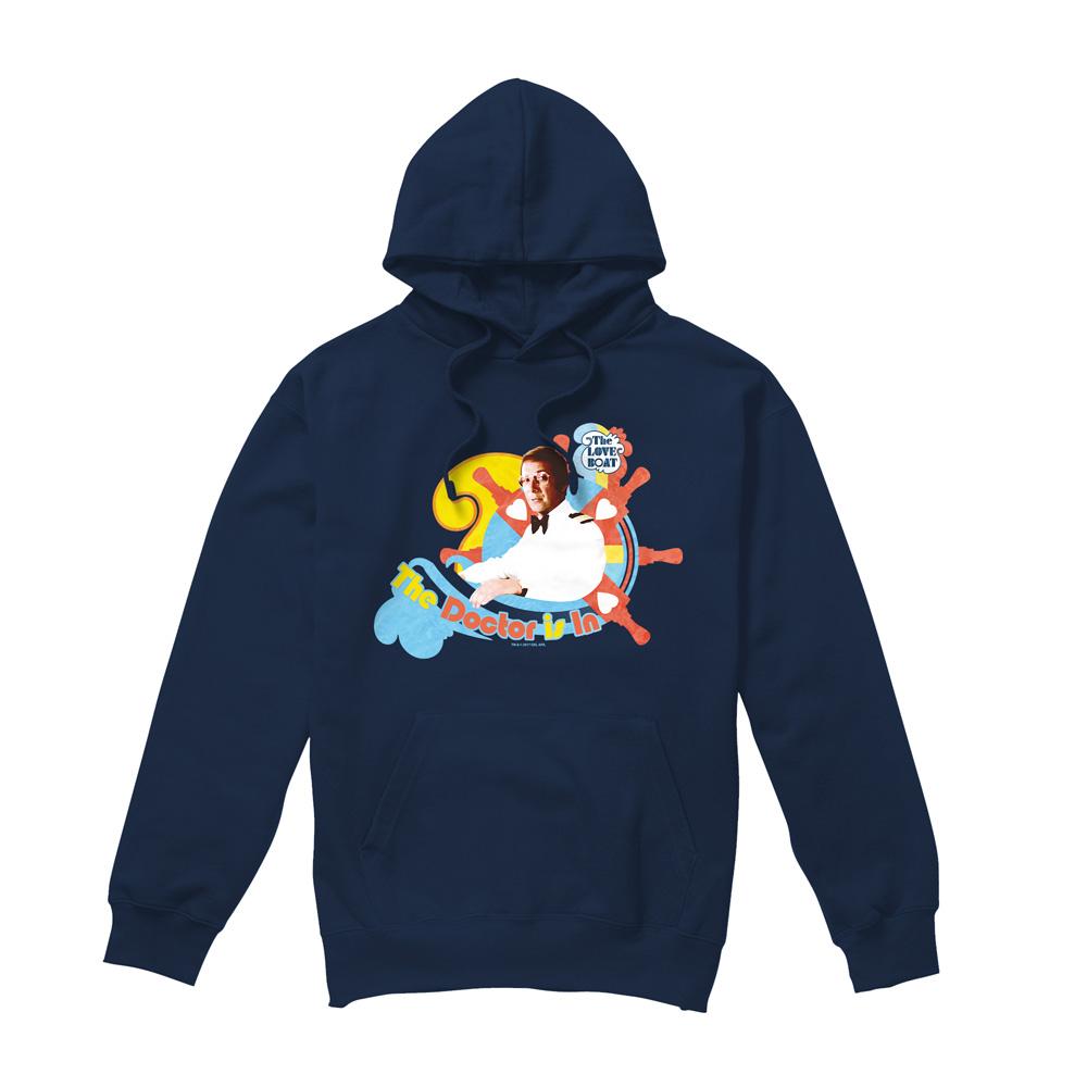 Navy - Front - The Love Boat Mens The Doctor Is In Hoodie