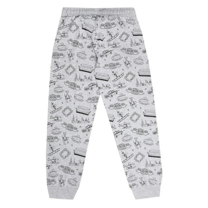 Blue-Grey - Side - Friends Womens-Ladies Logo Pyjama Set