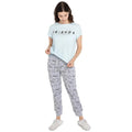 Blue-Grey - Pack Shot - Friends Womens-Ladies Logo Pyjama Set