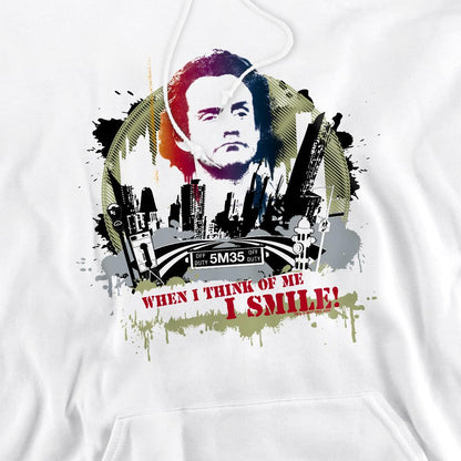White - Pack Shot - TAXI Mens Smiling Jim Hoodie