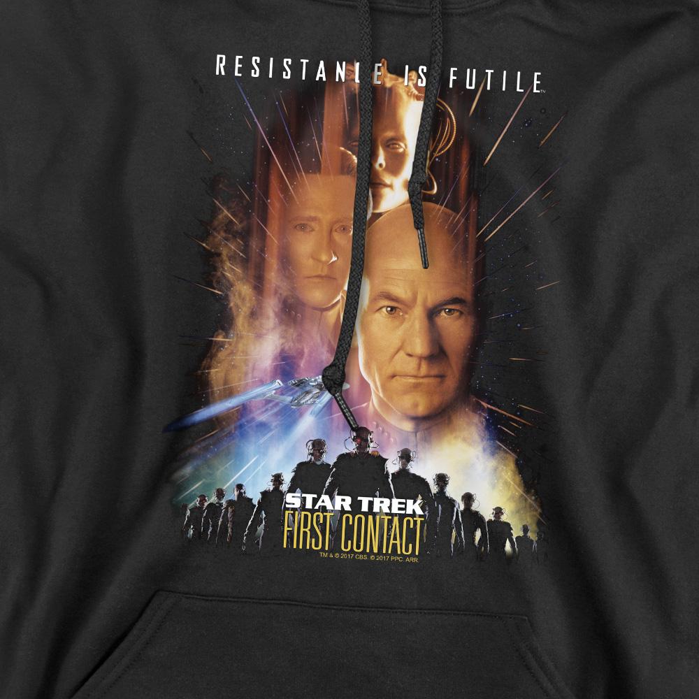 Black - Pack Shot - Star Trek Mens First Contact Hoodie