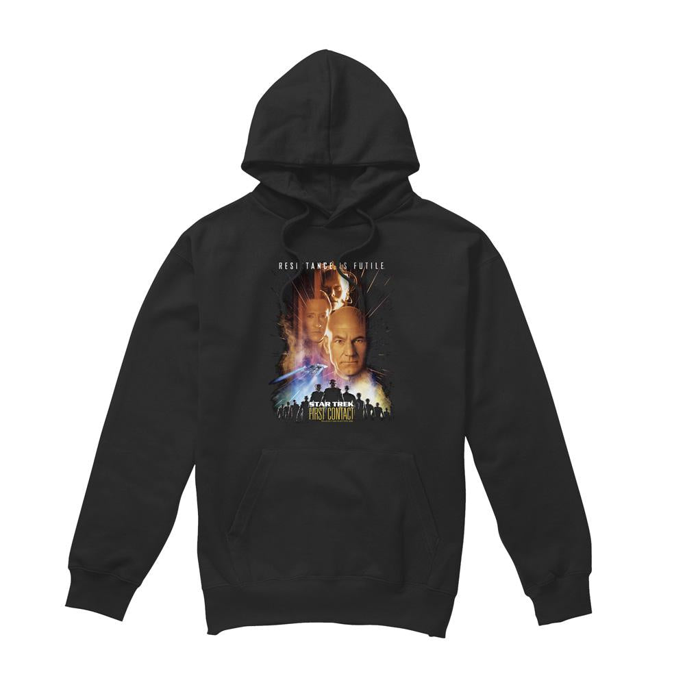 Black - Front - Star Trek Mens First Contact Hoodie