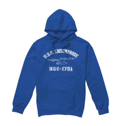 Royal Blue - Front - Star Trek Mens Enterprise Athletic Hoodie