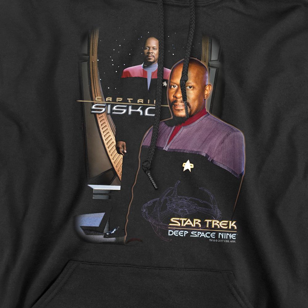 Black - Pack Shot - Star Trek Mens Captain Sisko Hoodie