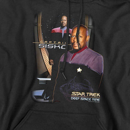 Black - Pack Shot - Star Trek Mens Captain Sisko Hoodie