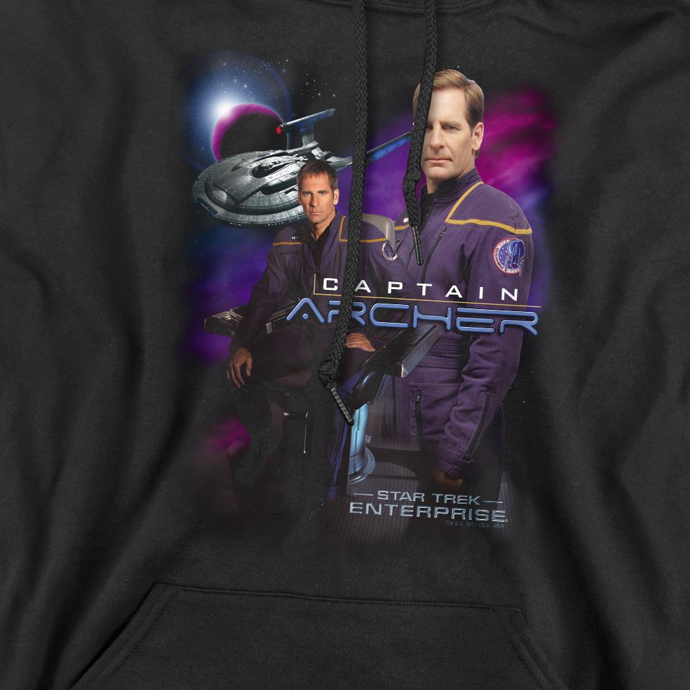 Black - Pack Shot - Star Trek Mens Captain Archer Hoodie
