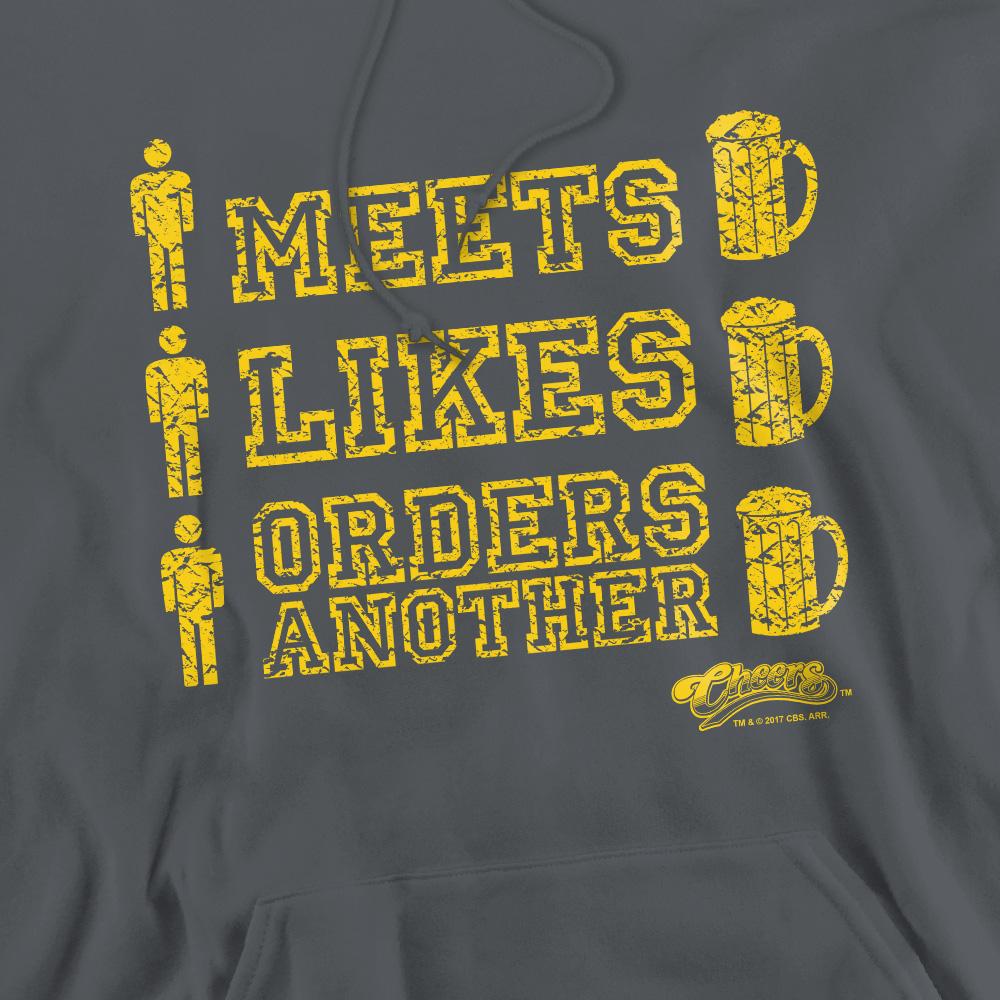Charcoal - Pack Shot - Cheers Mens Man Meets Beer Hoodie