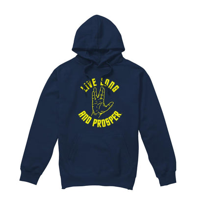 Navy - Front - Star Trek Mens Live Long Hand Hoodie