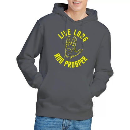 Charcoal - Lifestyle - Star Trek Mens Live Long Hand Hoodie