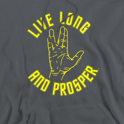 Charcoal - Pack Shot - Star Trek Mens Live Long Hand Hoodie