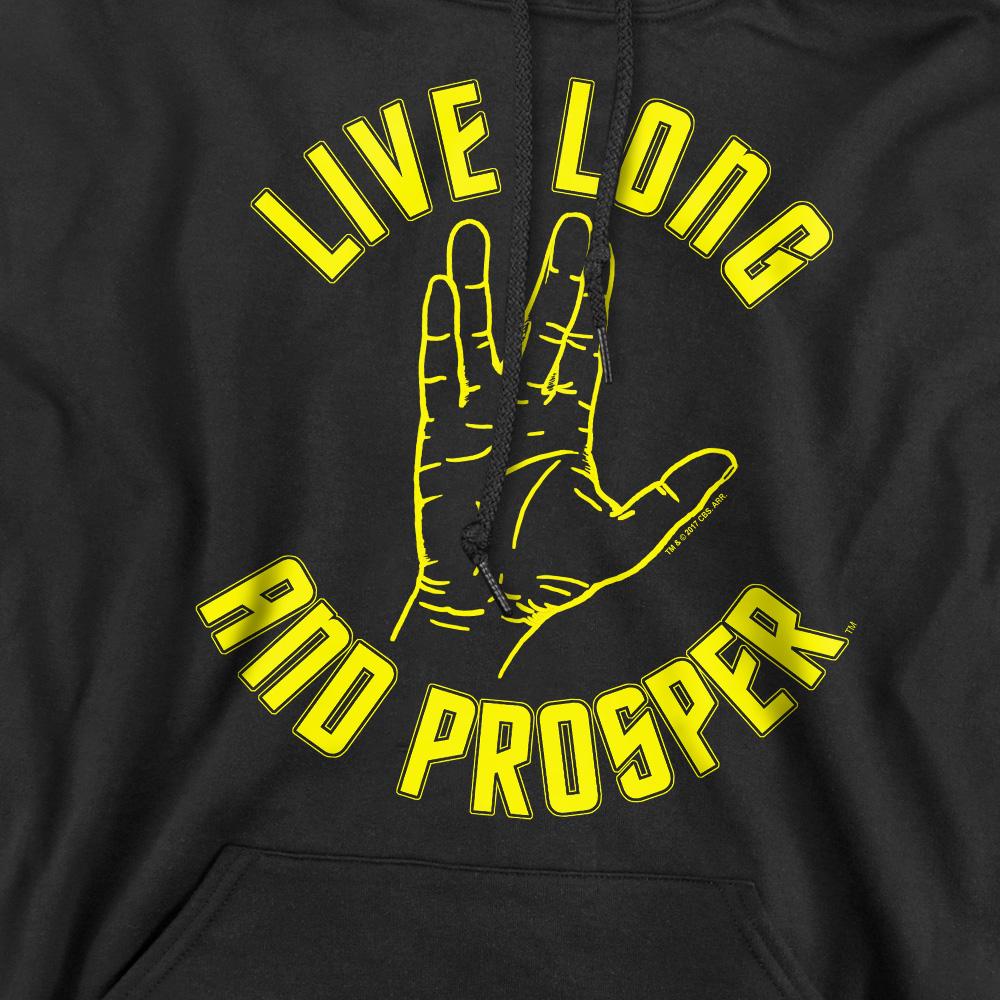 Black - Pack Shot - Star Trek Mens Live Long Hand Hoodie