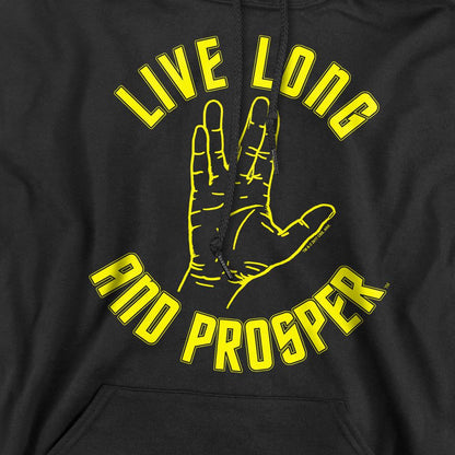 Black - Pack Shot - Star Trek Mens Live Long Hand Hoodie
