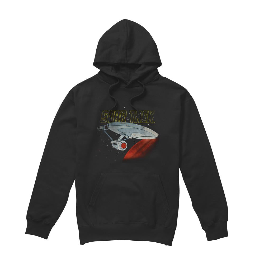 Black - Front - Star Trek Mens Enterprise Retro Hoodie