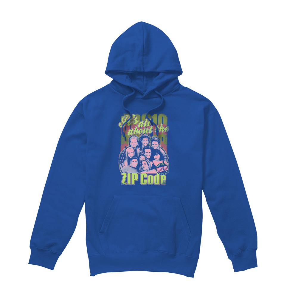 Royal Blue - Front - 90210 Mens Zip Code Hoodie