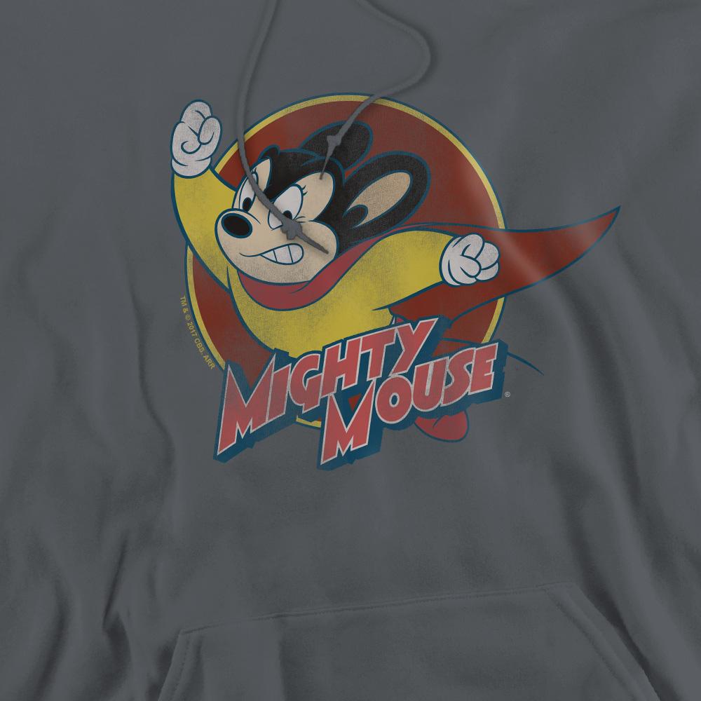 Charcoal - Pack Shot - Mighty Mouse Mens Circle Hoodie
