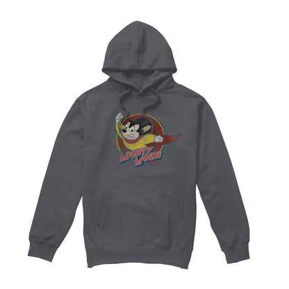 Charcoal - Front - Mighty Mouse Mens Circle Hoodie