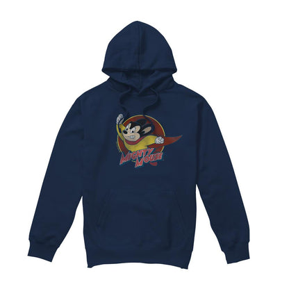 Navy - Front - Mighty Mouse Mens Circle Hoodie