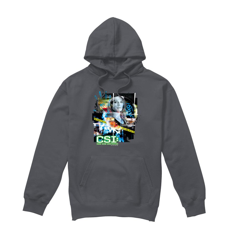 Charcoal - Front - CSI Mens Evidence Collage Hoodie