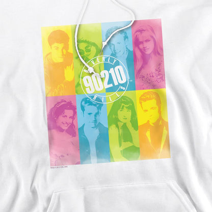 White - Pack Shot - 90210 Mens Color Block of Friends Hoodie