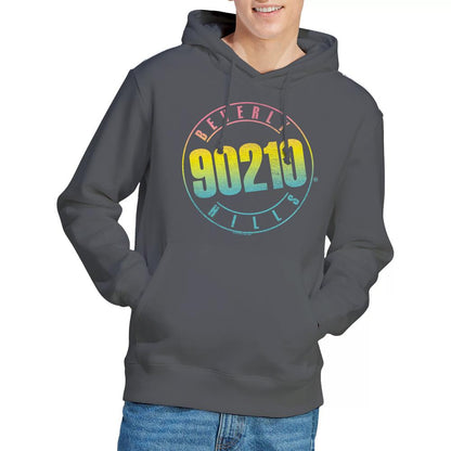 Charcoal - Lifestyle - 90210 Mens Colour Blend Logo Hoodie