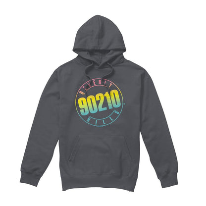 Charcoal - Front - 90210 Mens Colour Blend Logo Hoodie