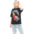 Black - Side - Wonder Woman Womens-Ladies Welcome To The 80s Oversized T-Shirt