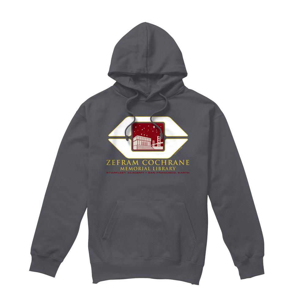 Charcoal - Front - Star Trek Mens Cochrane Library Hoodie