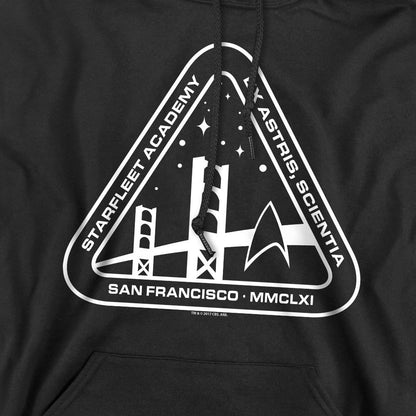Black - Pack Shot - Star Trek Mens White Academy Logo Hoodie