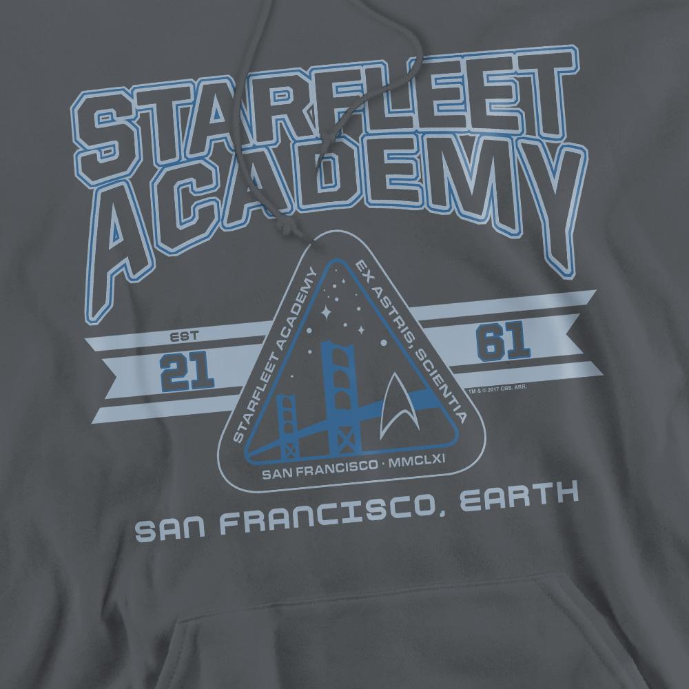 Charcoal - Pack Shot - Star Trek Mens Starfleet Academy Earth Hoodie