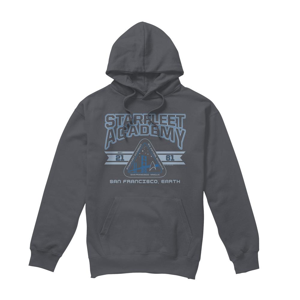 Charcoal - Front - Star Trek Mens Starfleet Academy Earth Hoodie