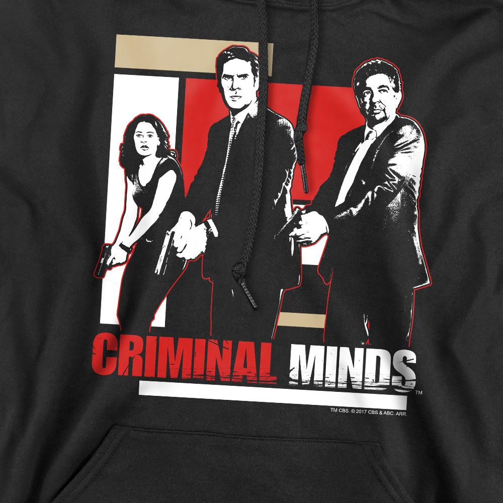 Black - Pack Shot - Criminal Minds Mens Guns Drawn Hoodie