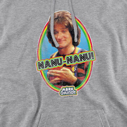 Sport Heather - Pack Shot - Mork And Mindy Mens Nanu Nanu Hoodie