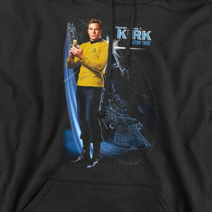 Black - Pack Shot - Star Trek Mens Galactic Captain Kirk Hoodie
